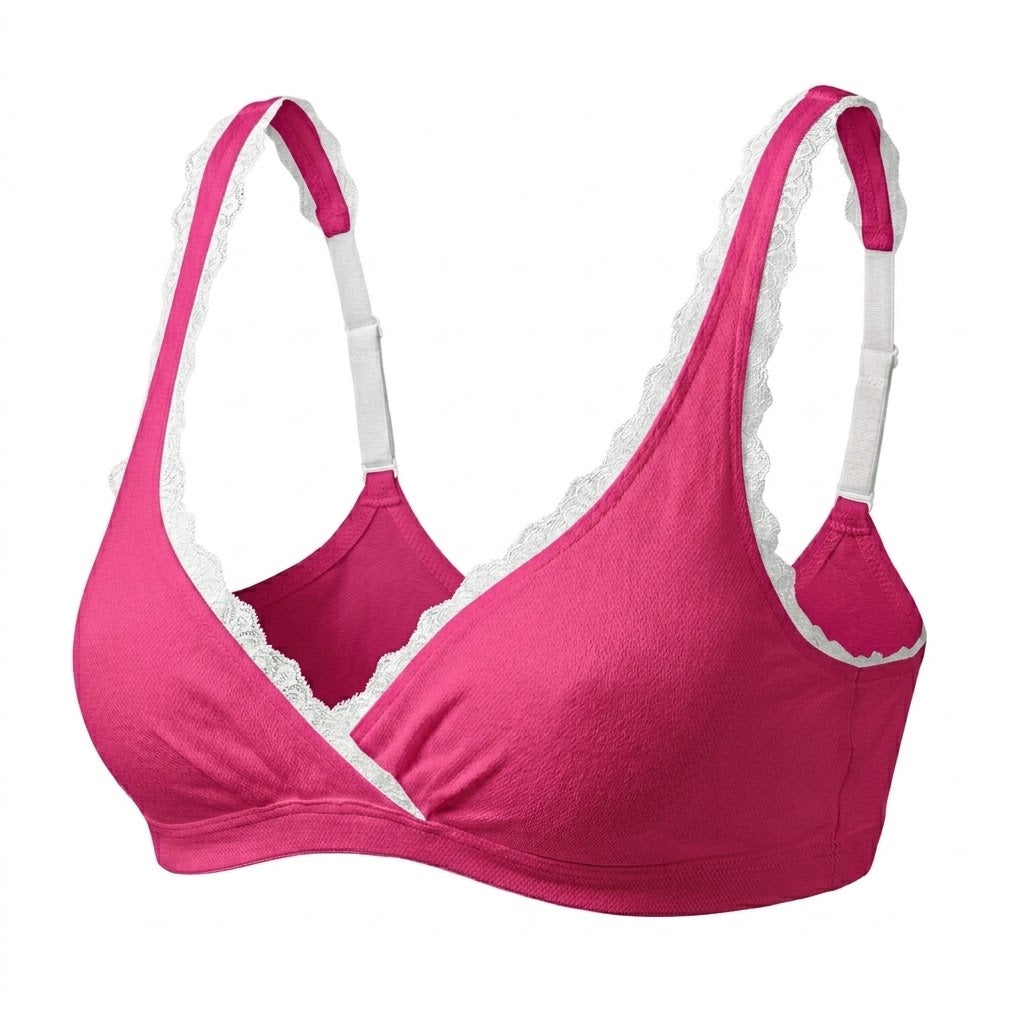 Valentina Cross Bralette Fuchsia/White