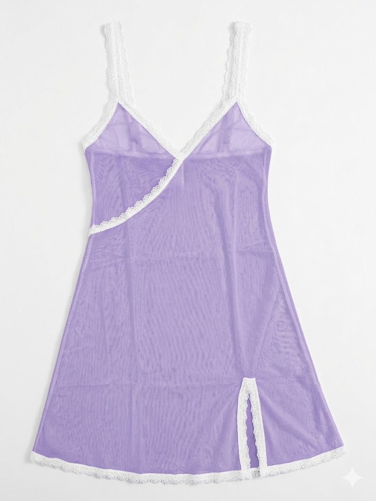 Valentina Chemise Lavender/White