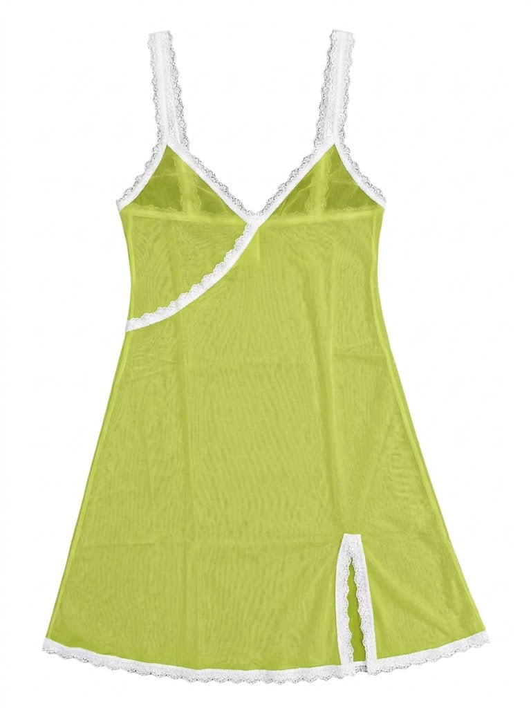Valentina Chemise Pistacchio/White