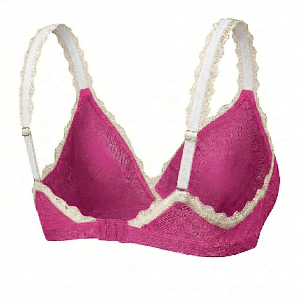 Valentina Cross Bralette Fuchsia/White