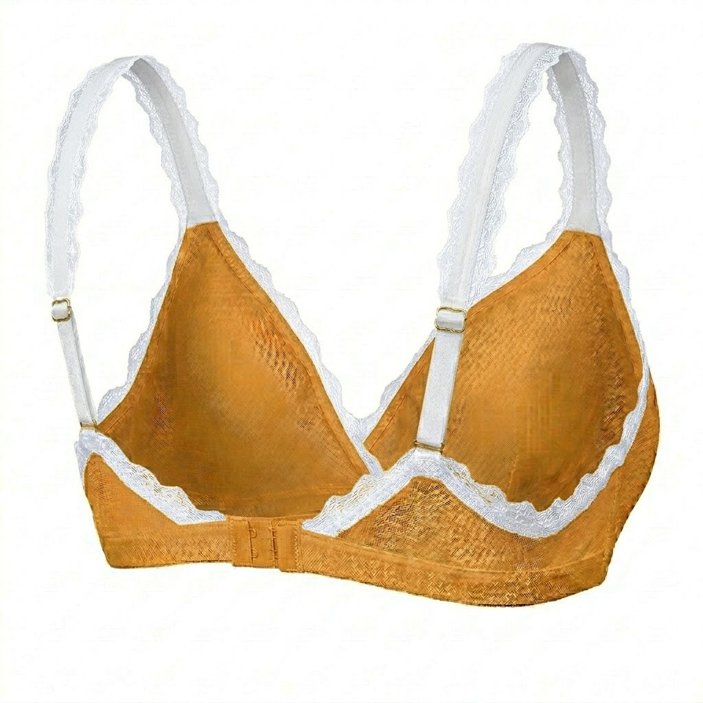 Valentina Cross Bralette Golden Yellow/White