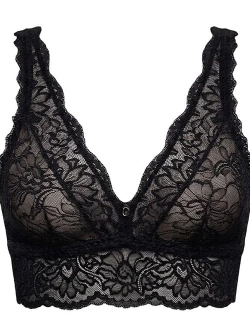 My Way Long Line Bralette Black