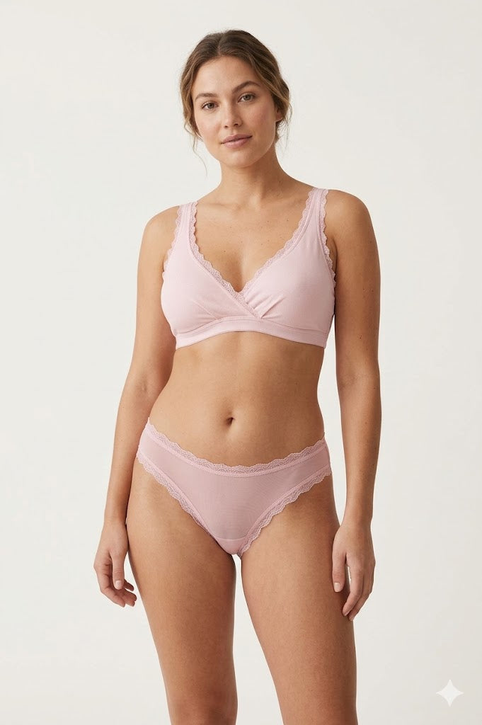 Valentina Cross Bralette Pink Lily