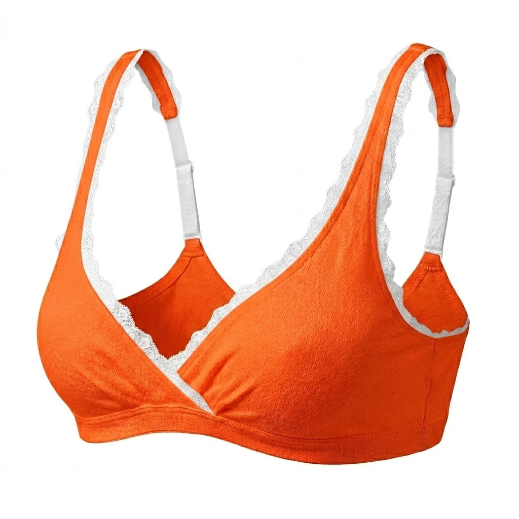 Valentina Cross Bralette Sun Orange/White