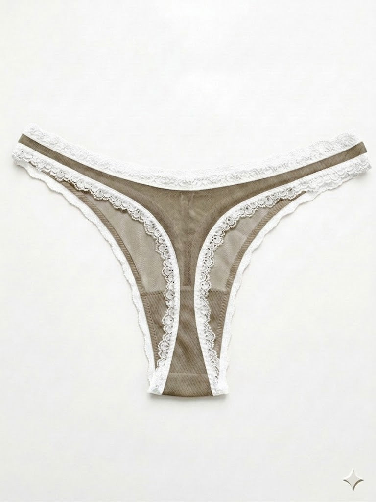 Valentina Low Rider  Thong Sage/White